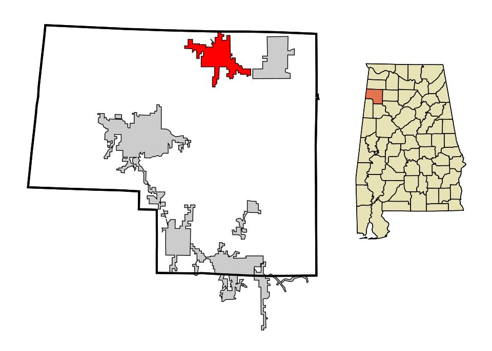 Locator map of Hackleburg