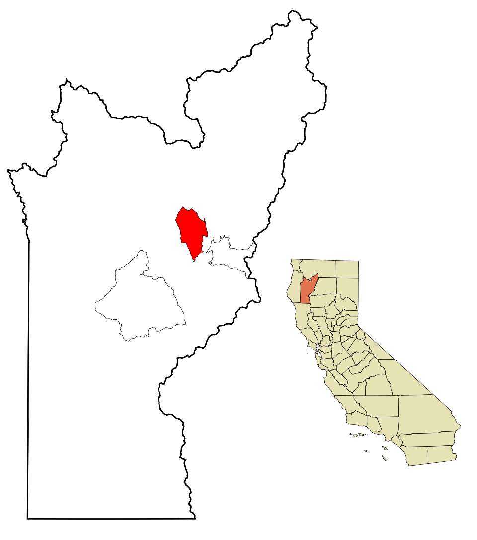 Locator map of Weaverville