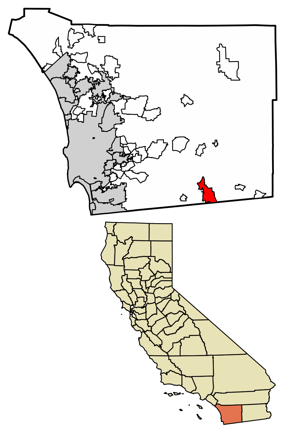 Locator map of Campo