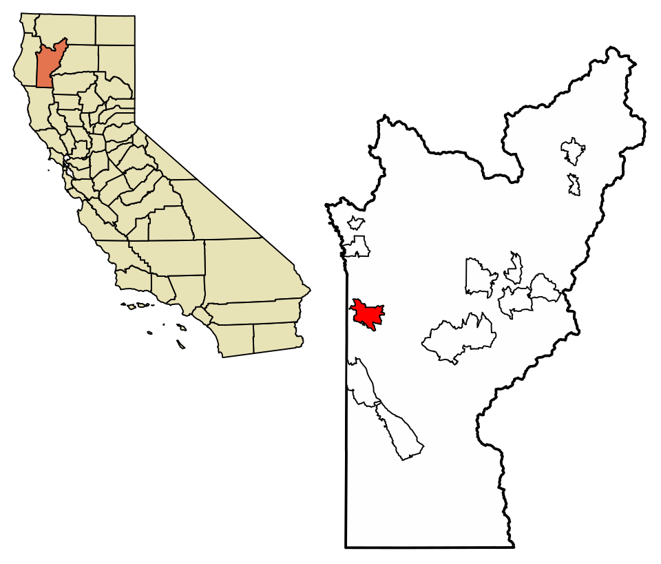 Locator map of Hyampom