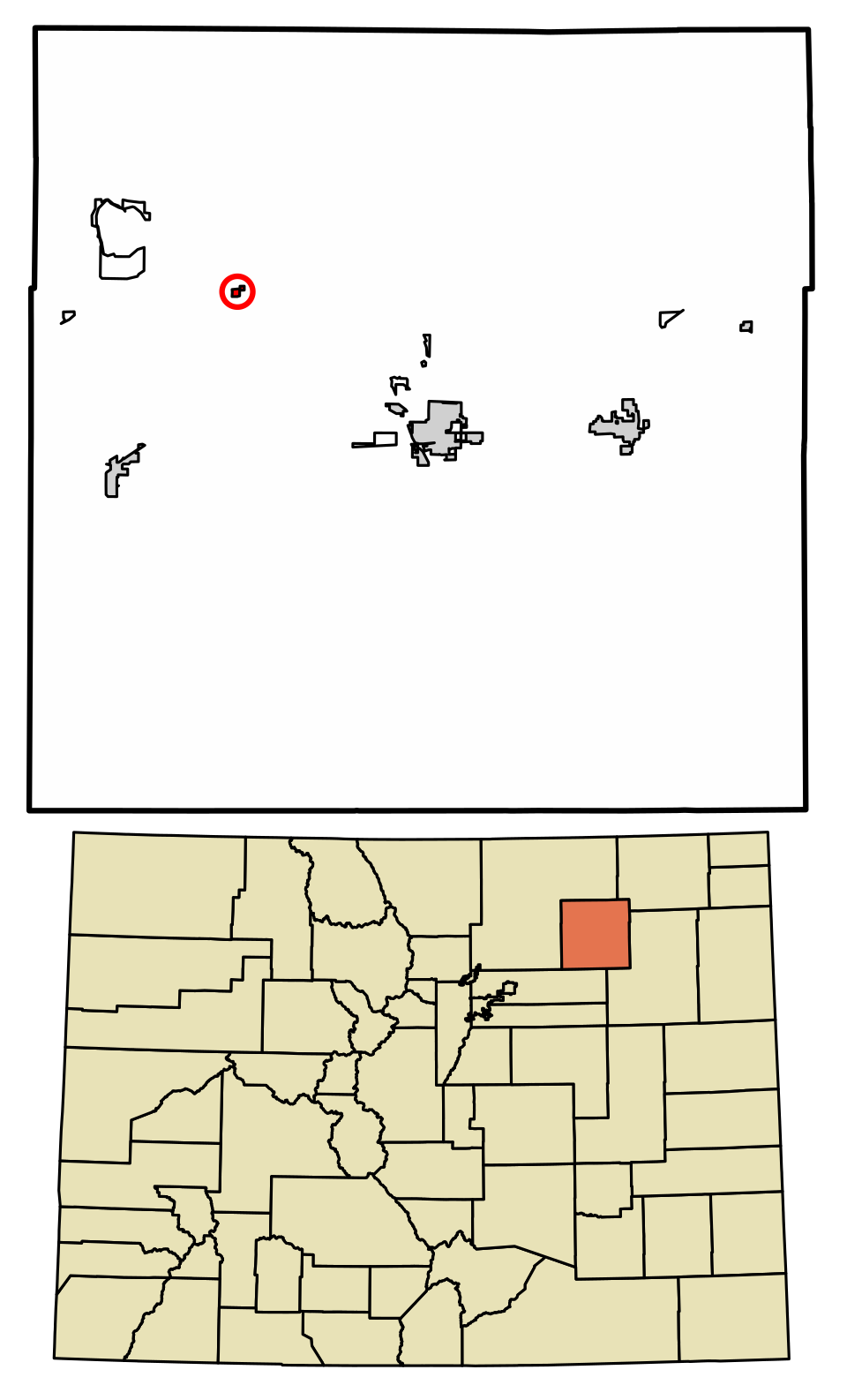 Locator map of Weldona