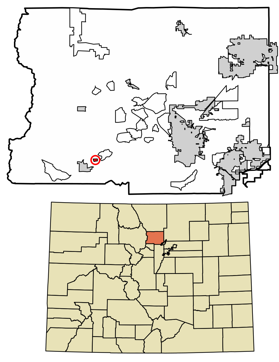 Locator map of Bonanza Mountain Estates