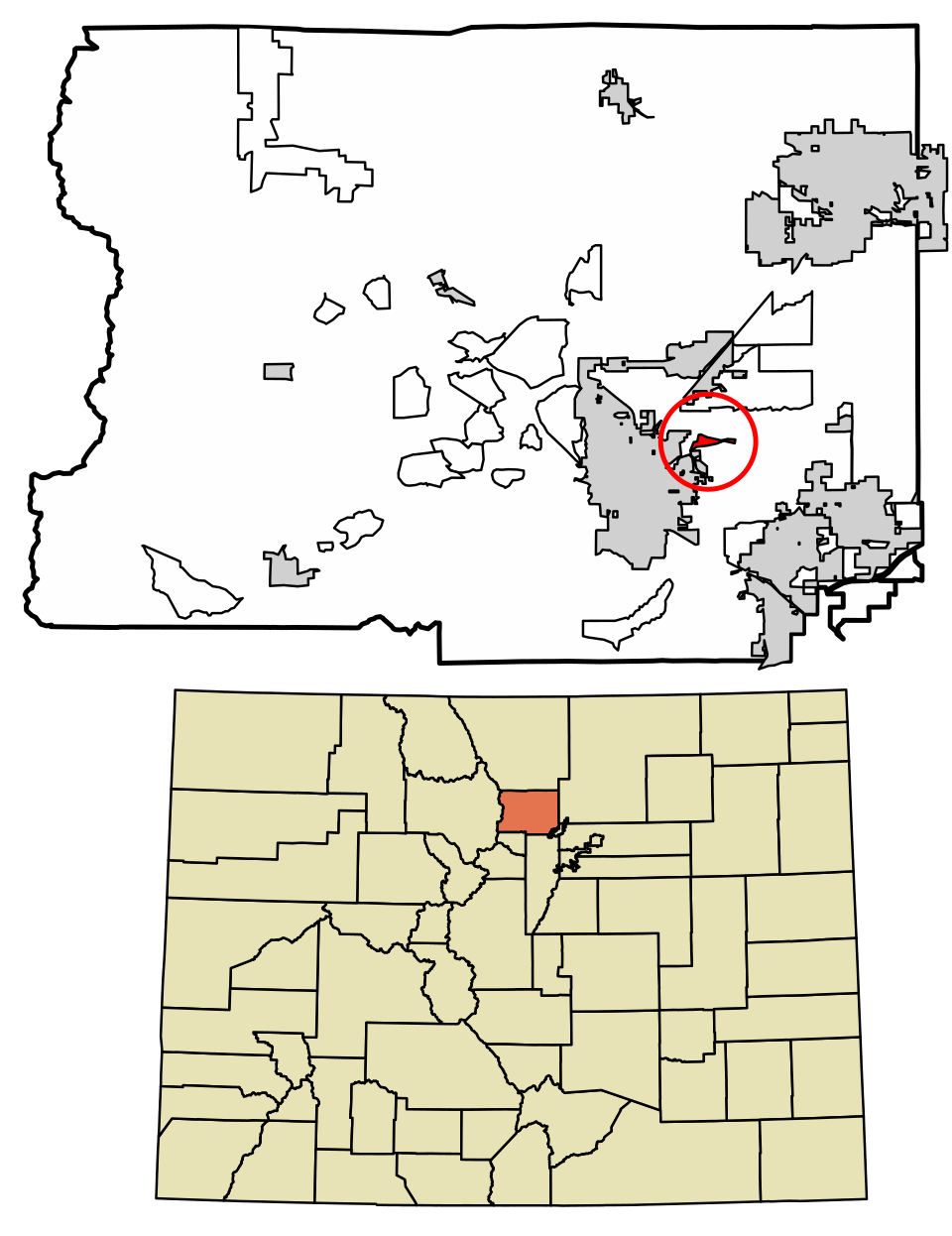 Locator map of Valmont
