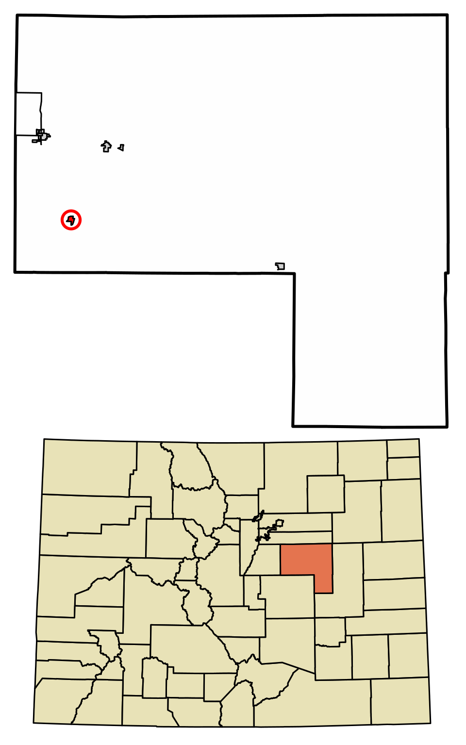 Locator map of Elbert
