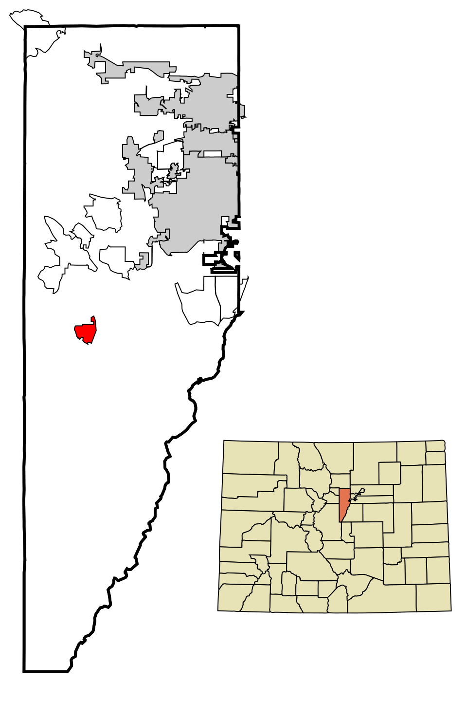 Locator map of Aspen Park