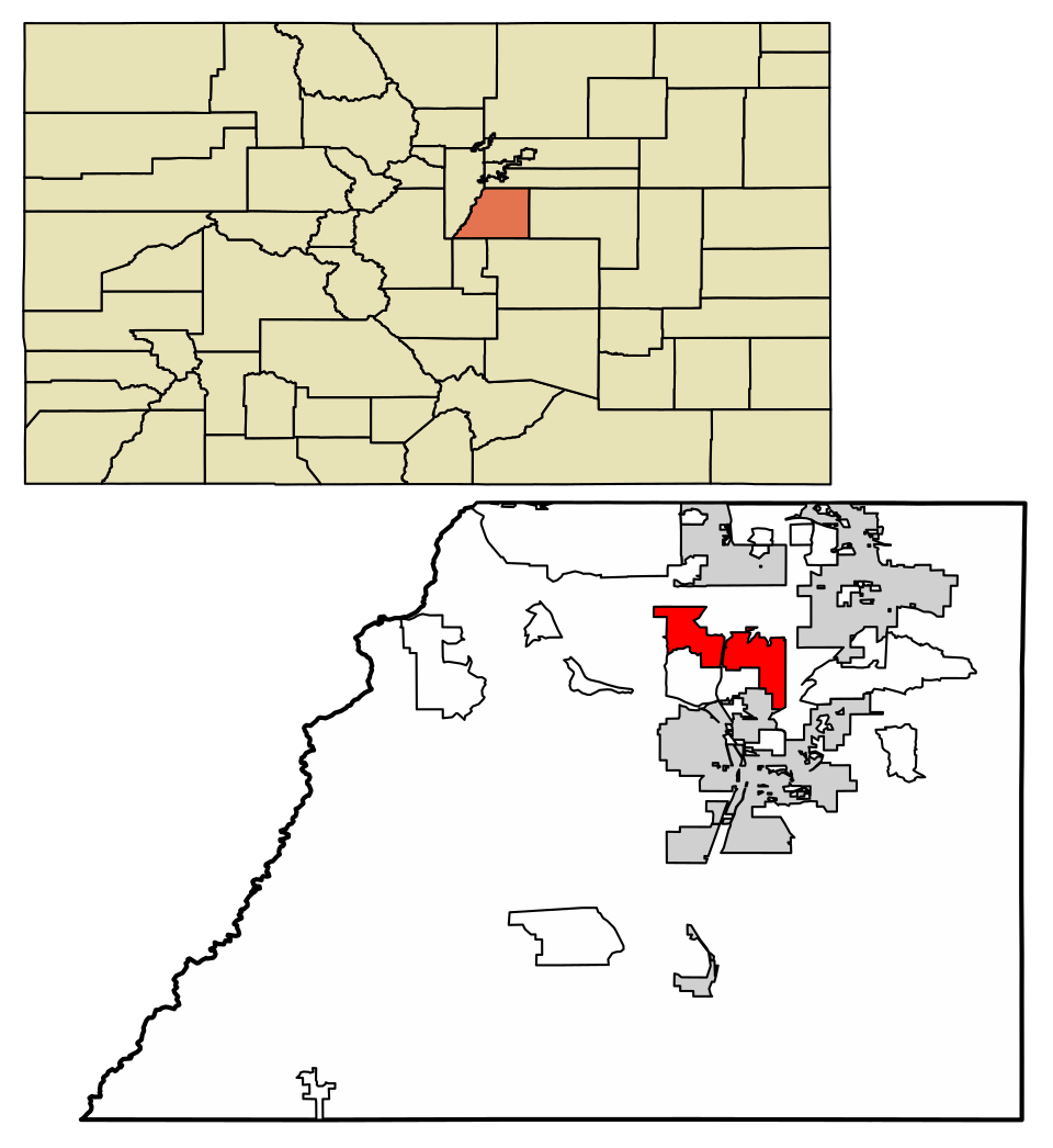 Locator map of Castle Pines