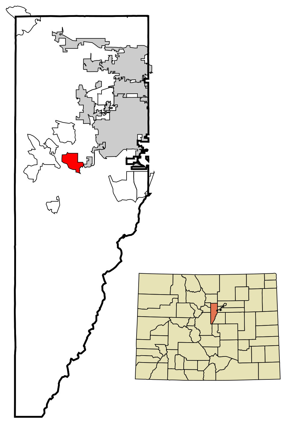 Locator map of Indian Hills