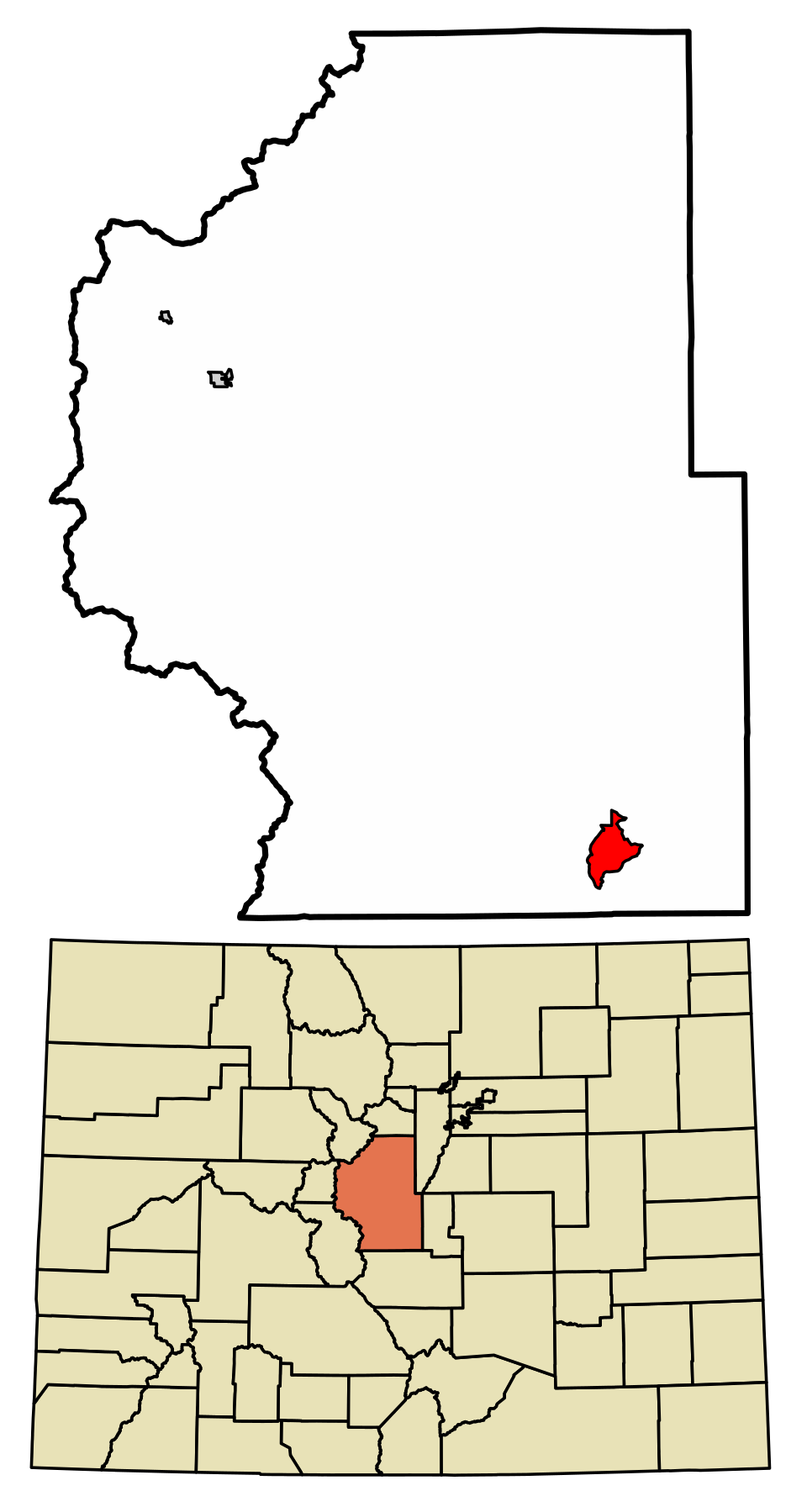 Locator map of Guffey