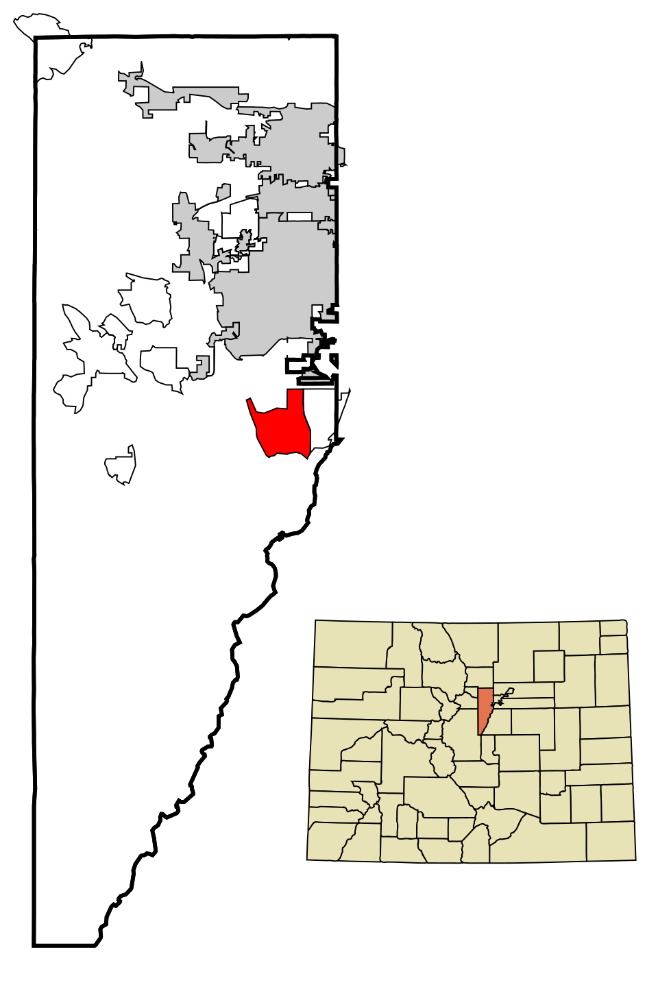 Locator map of Ken Caryl