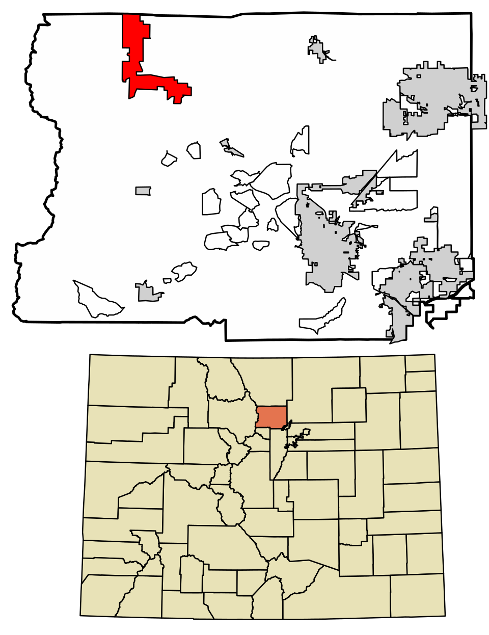 Locator map of Allenspark