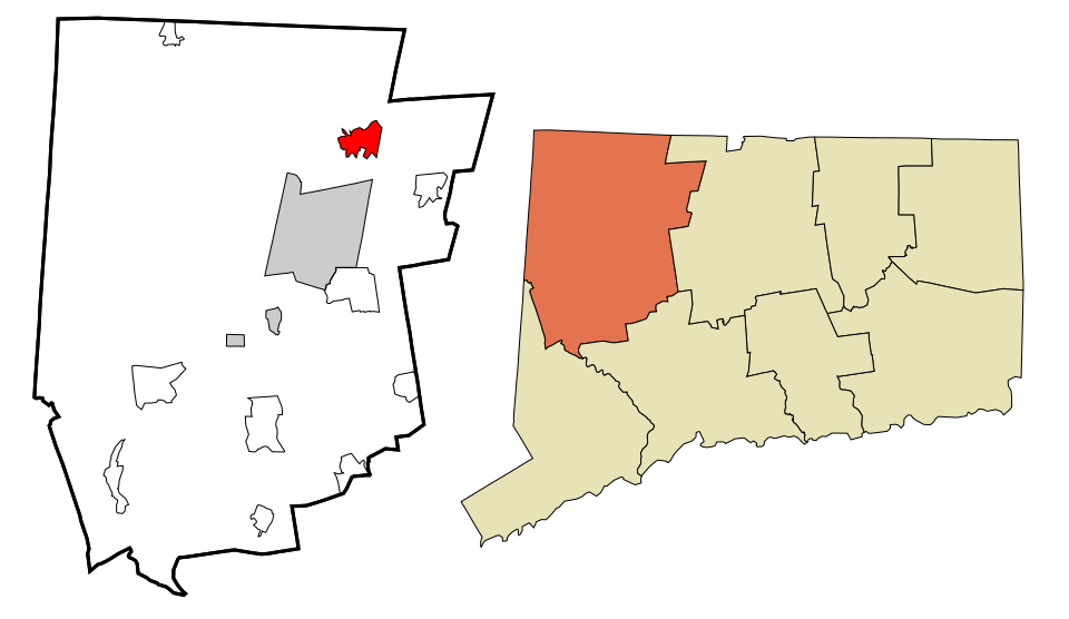 Locator map of Winsted