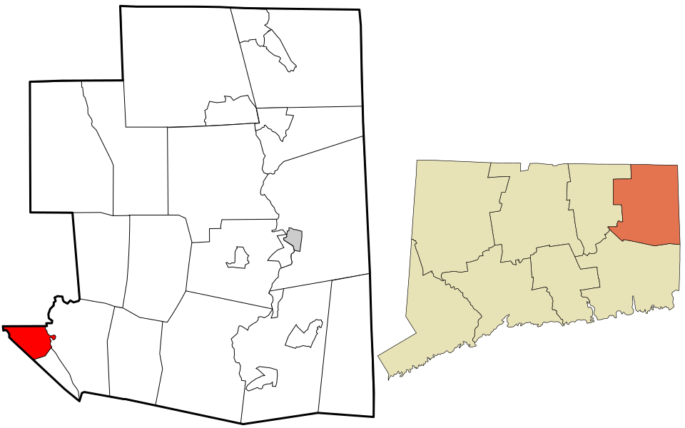 Locator map of Willimantic