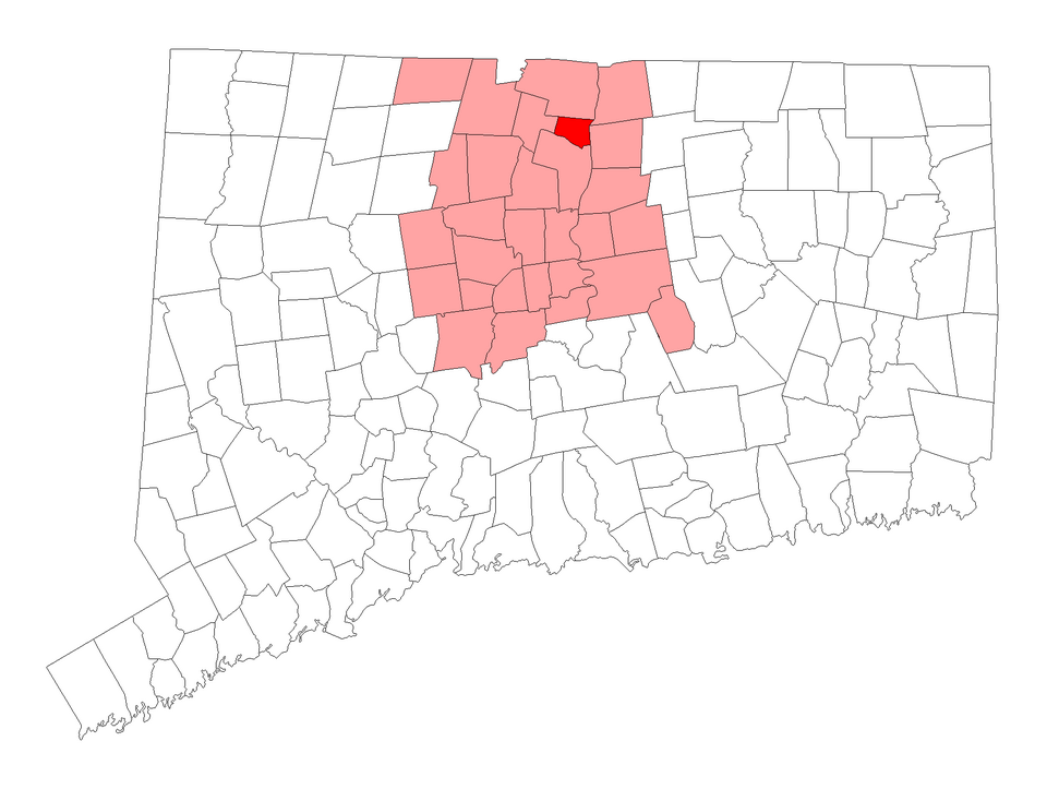 Locator map of Windsor Locks