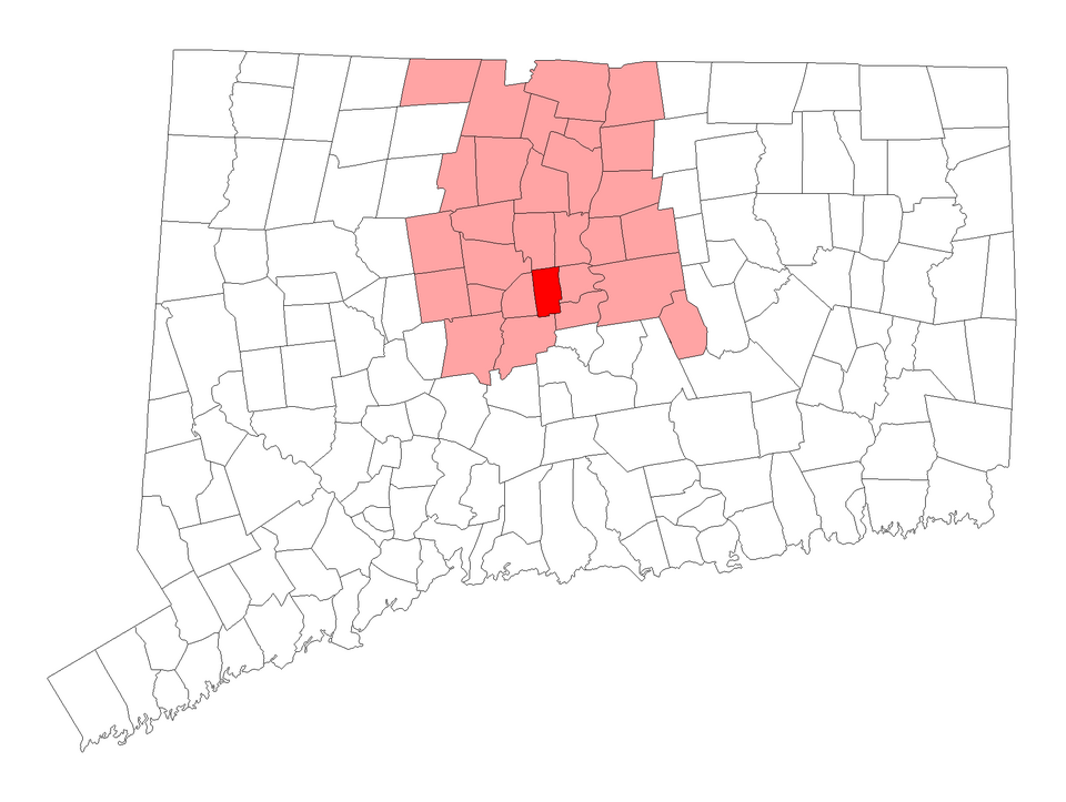 Locator map of Newington