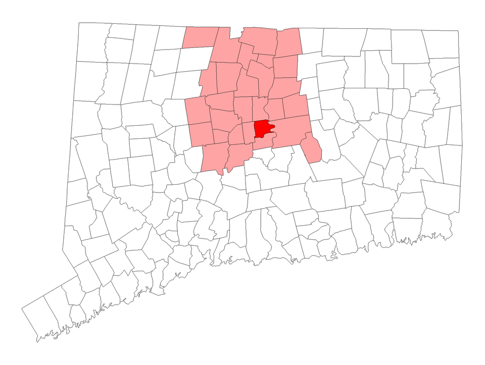 Locator map of Wethersfield