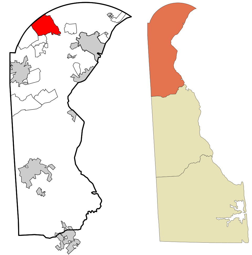 Locator map of Hockessin