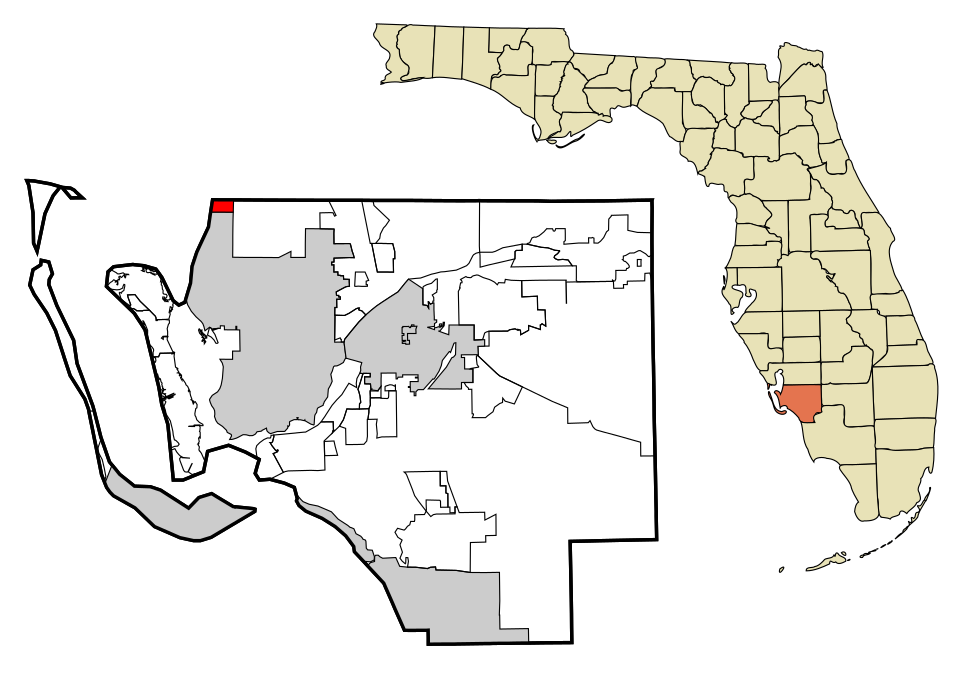 Locator map of Burnt Store Marina