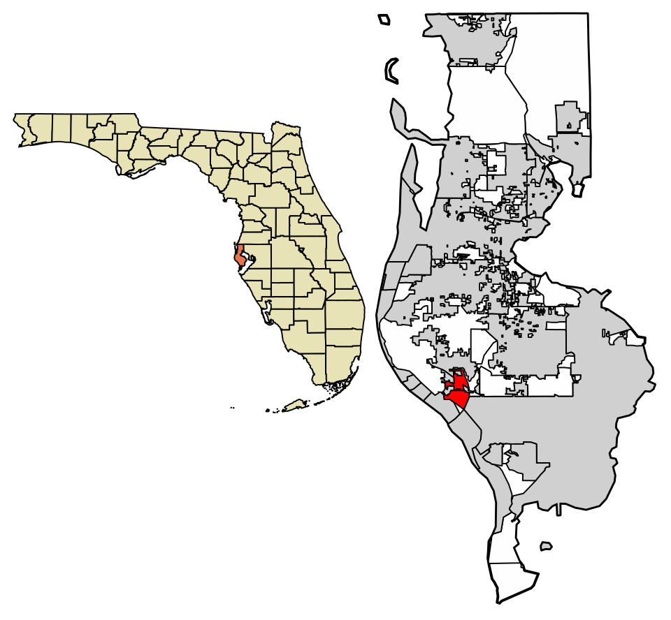Locator map of Bay Pines