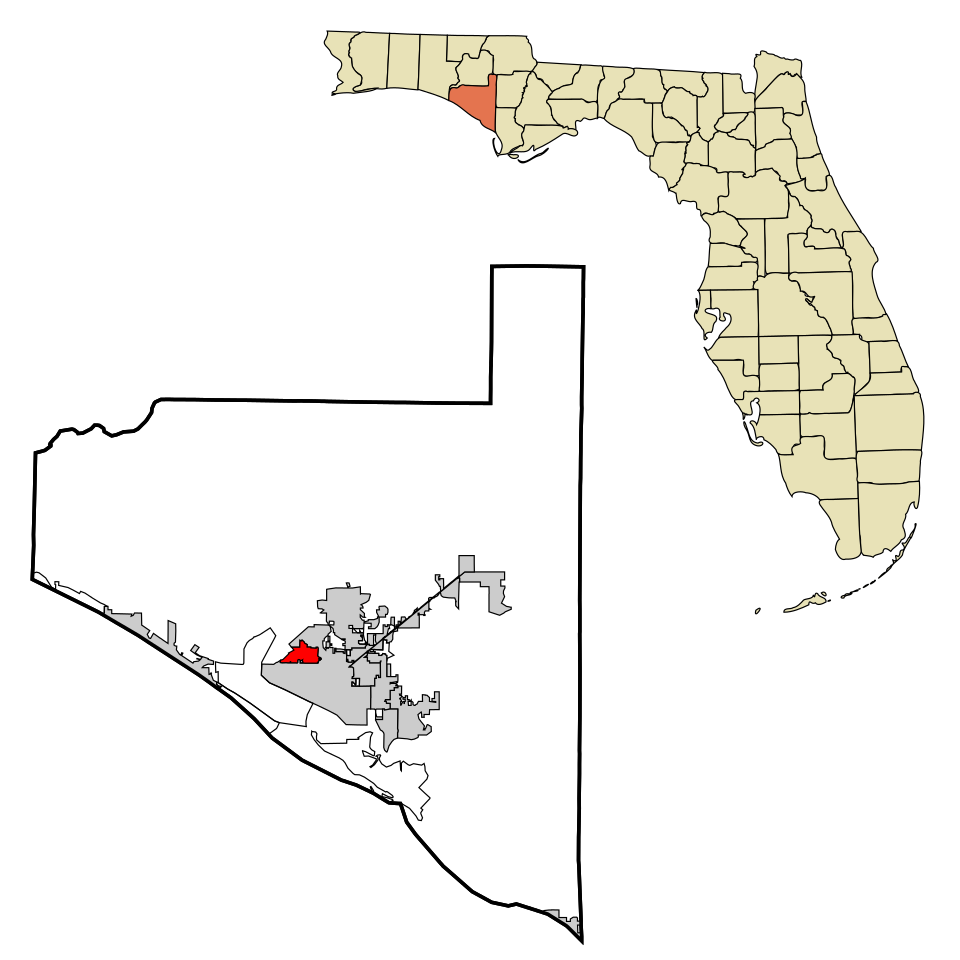 Locator map of Pretty Bayou