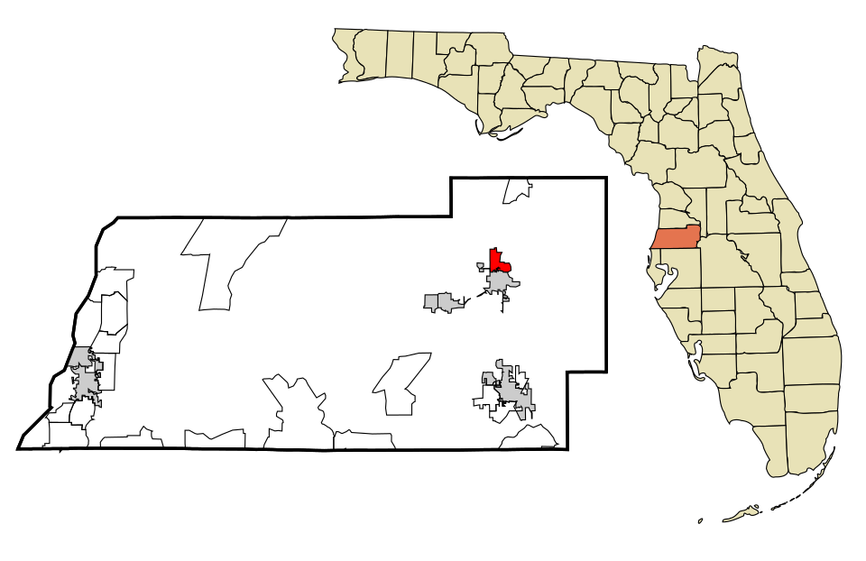 Locator map of Dade City North