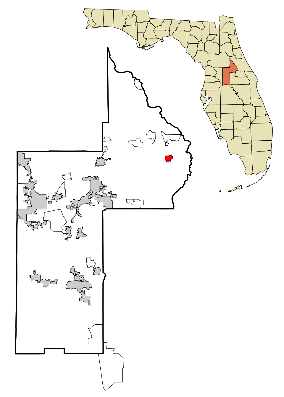 Locator map of Pine Lakes