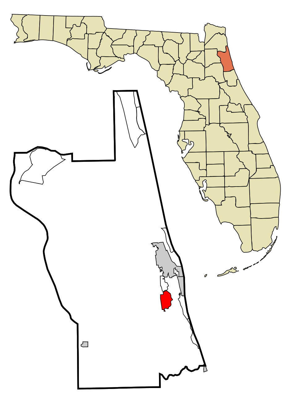 Locator map of St. Augustine Shores