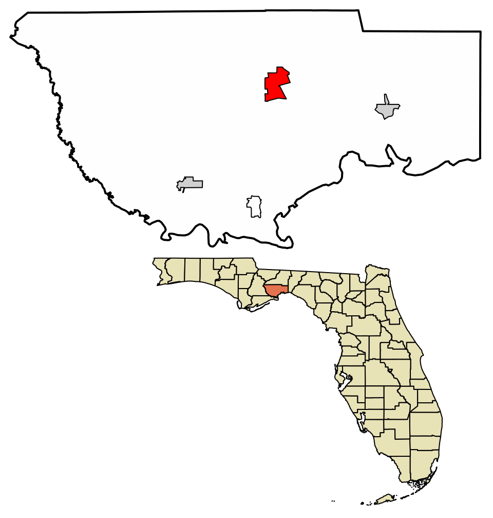 Locator map of Crawfordville