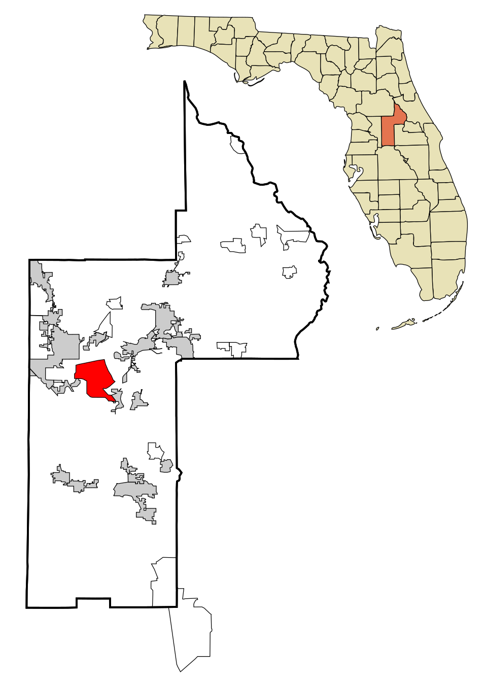 Locator map of Yalaha