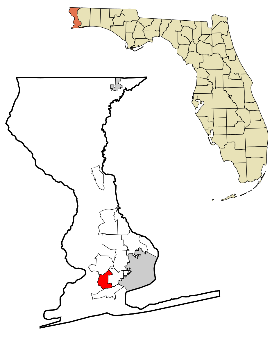 Locator map of Myrtle Grove