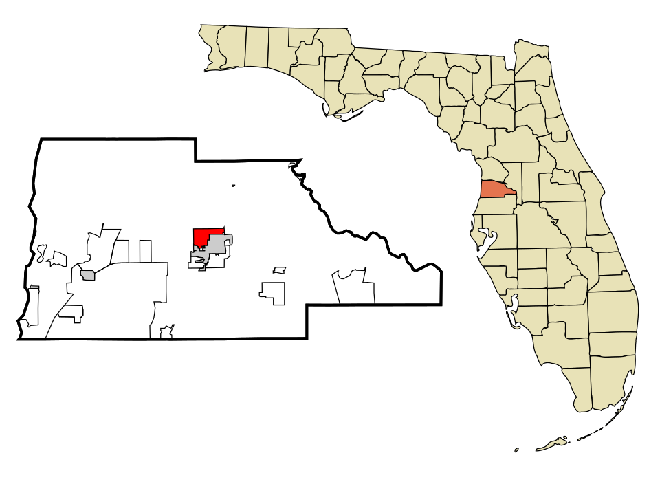 Locator map of North Brooksville