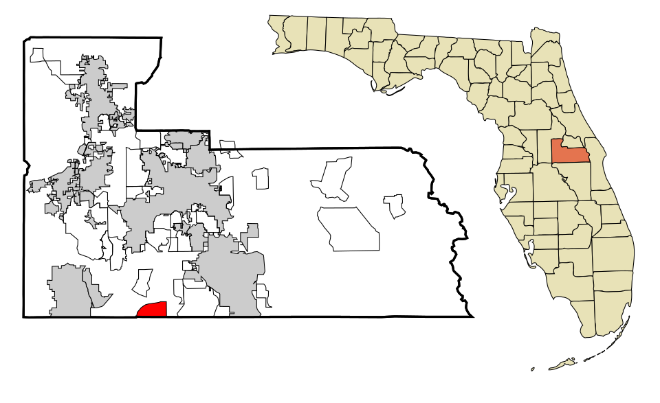 Locator map of Hunters Creek