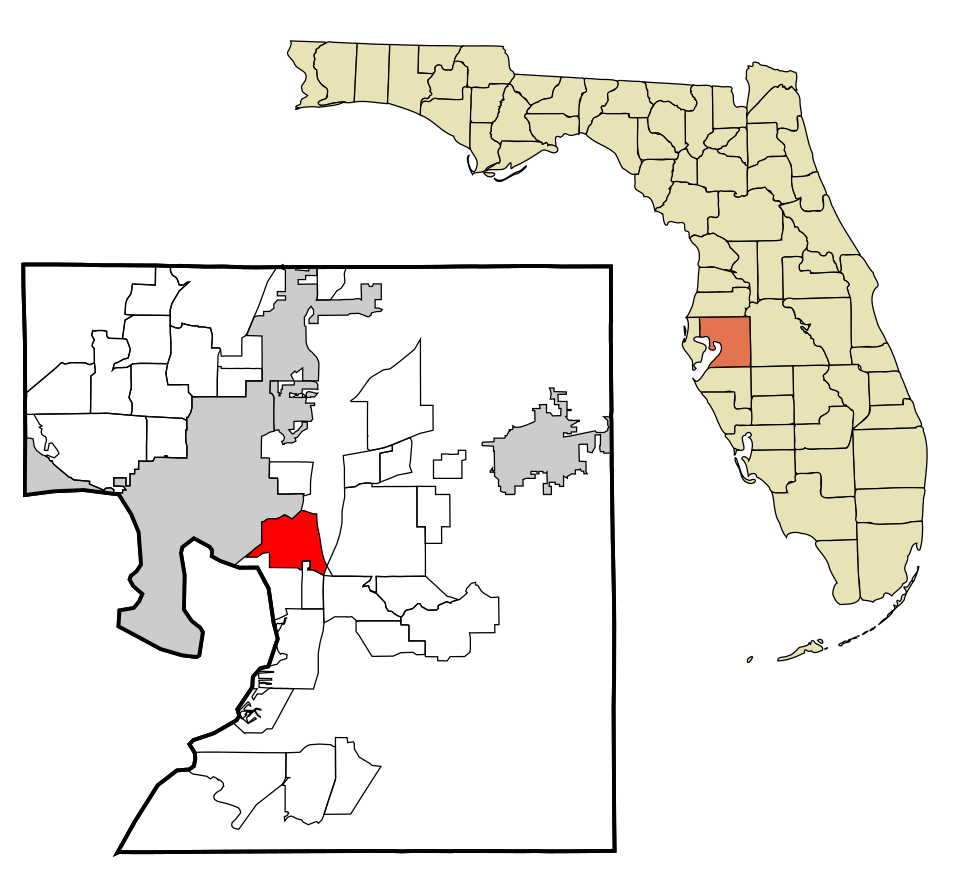 Map of Palm River-Clair Mel