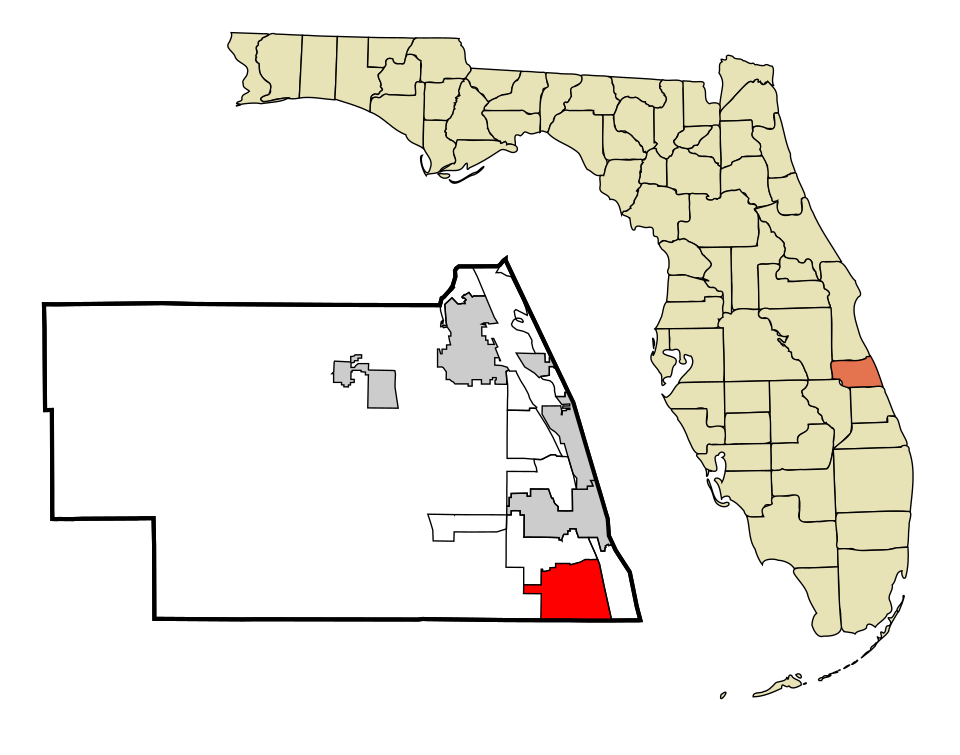 Locator map of Florida Ridge