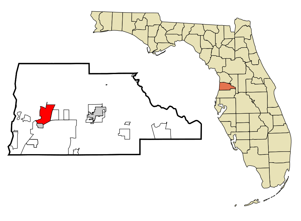 Locator map of North Weeki Wachee