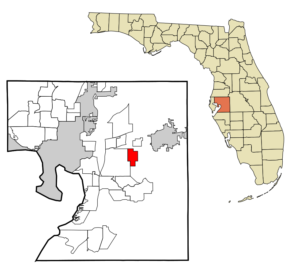 Locator map of Valrico
