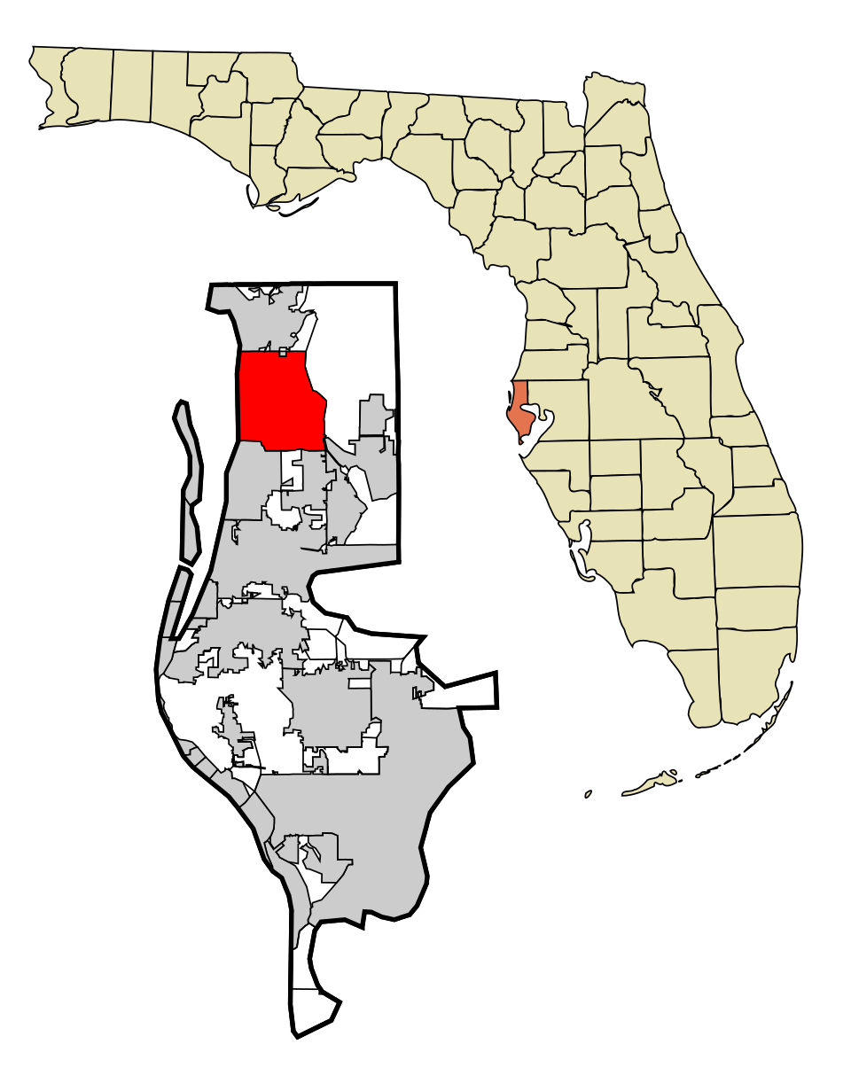 Locator map of Palm Harbor