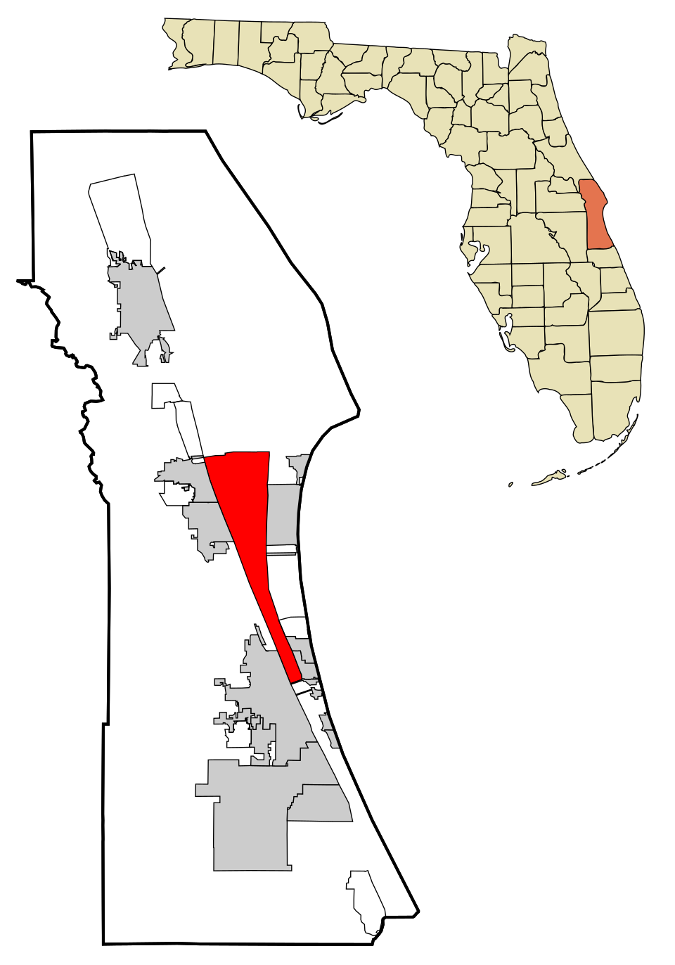 Locator map of Merritt Island