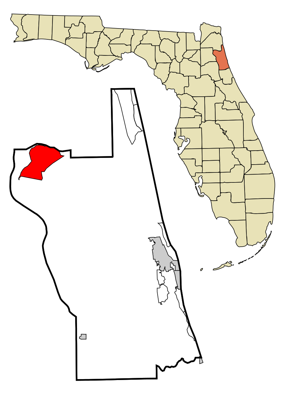Locator map of Fruit Cove