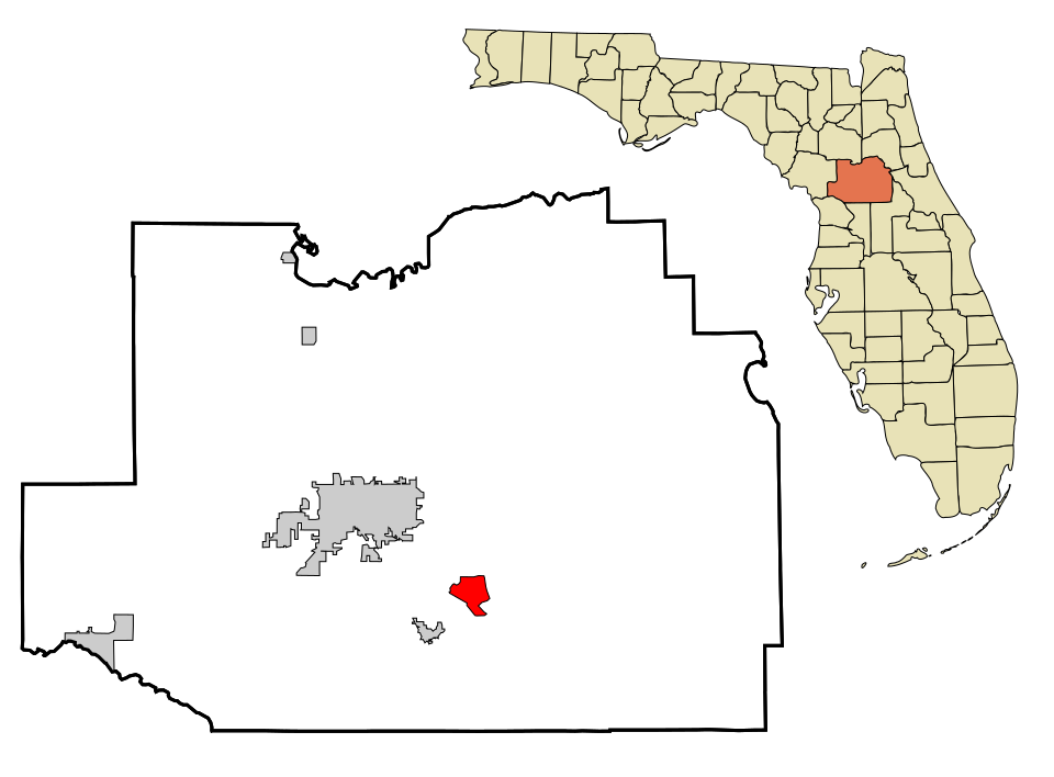 Locator map of Silver Springs Shores
