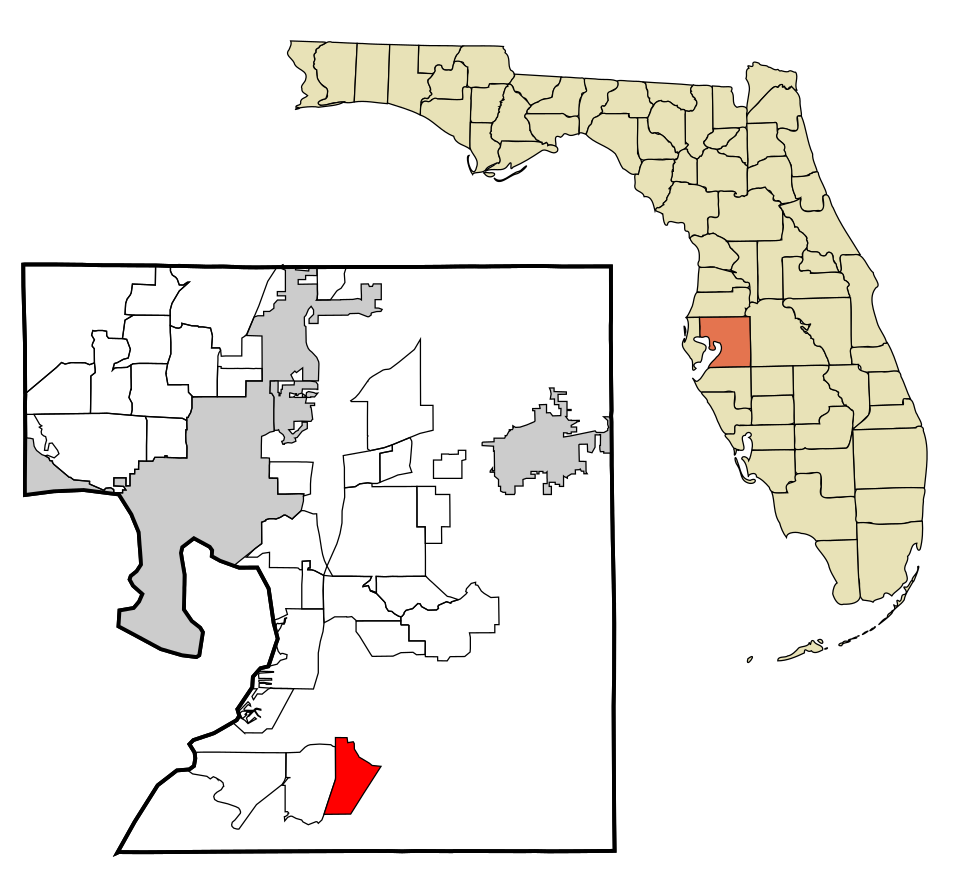 Locator map of Wimauma