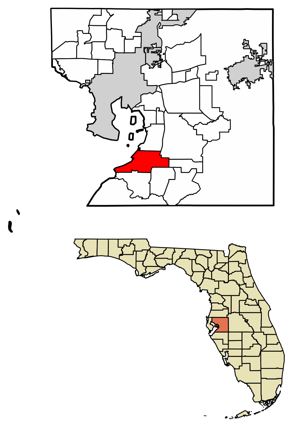 Locator map of Apollo Beach