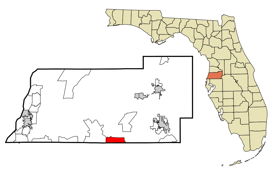 Locator map of Wesley Chapel