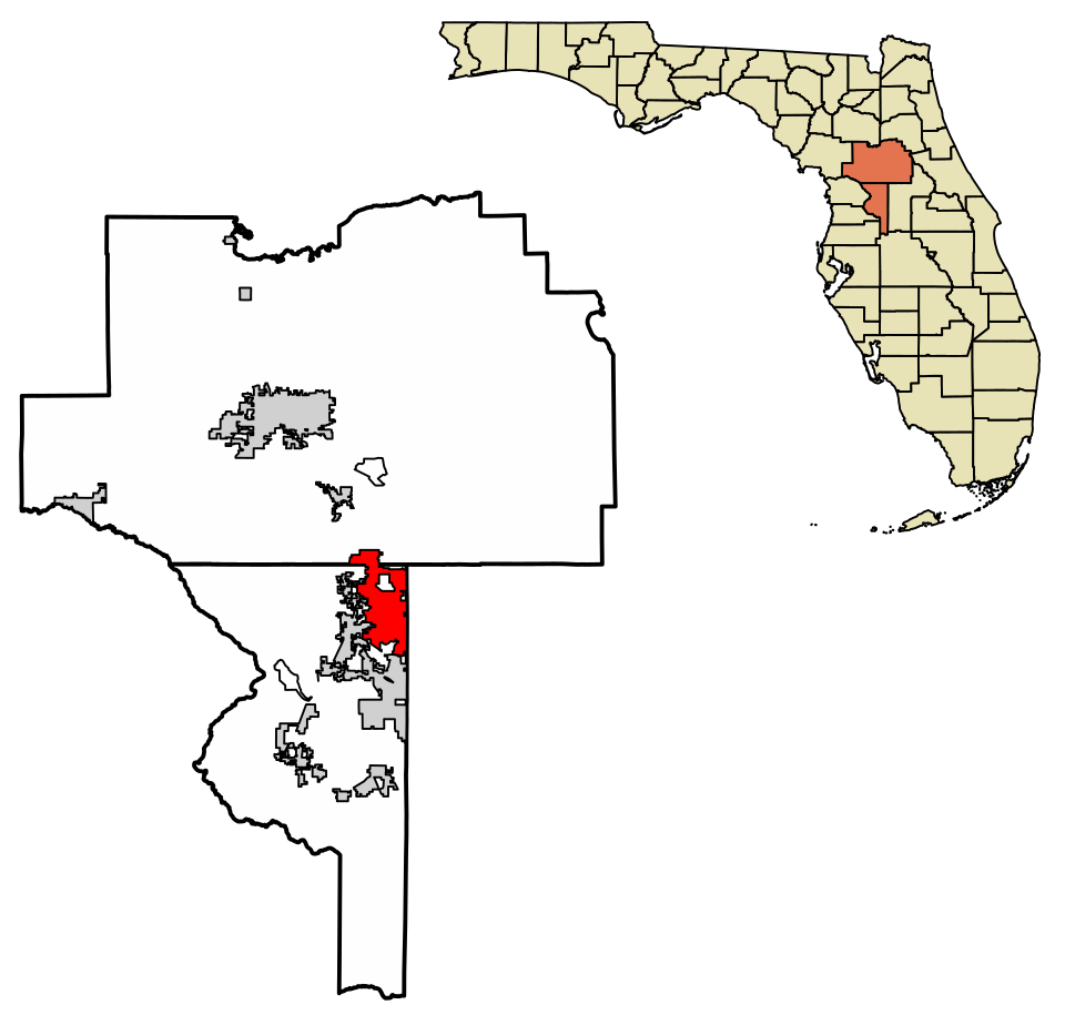 Locator map of The Villages