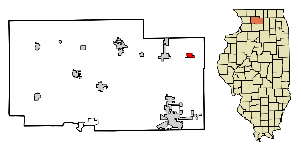 Locator map of Monroe Center