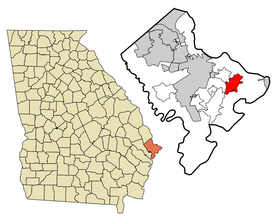 Locator map of Wilmington Island