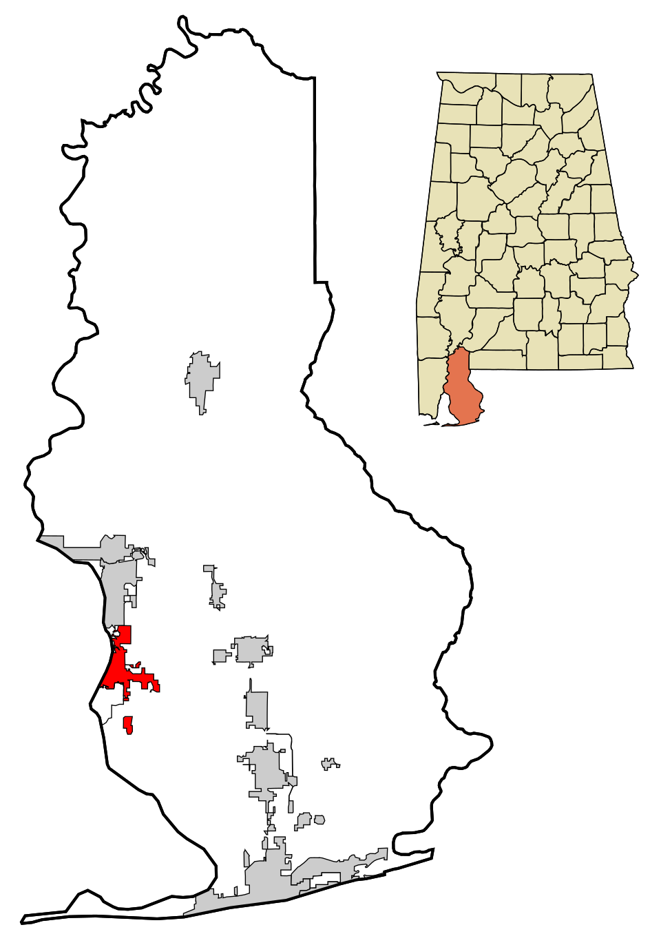Locator map of Fairhope