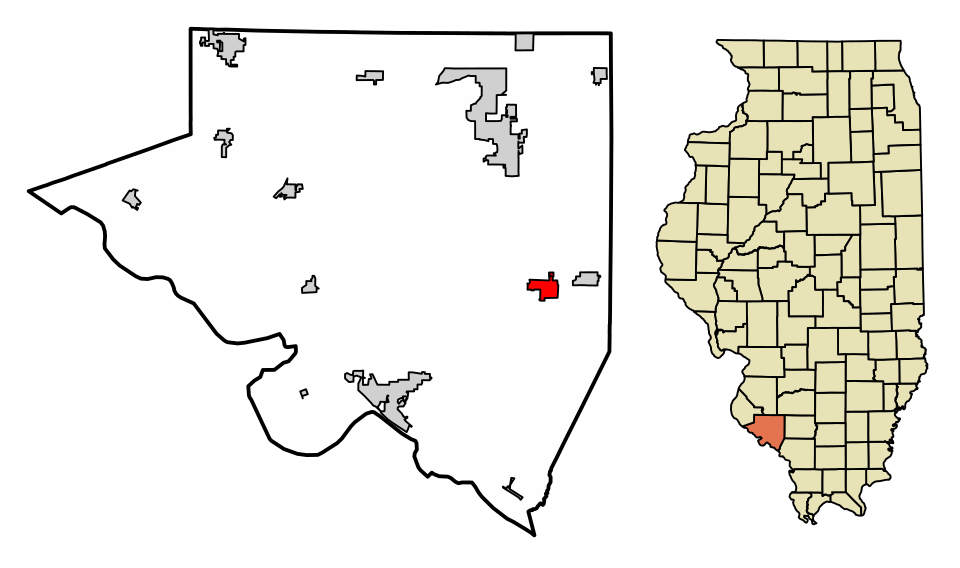 Locator map of Steeleville