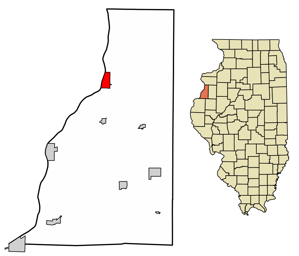 Locator map of Oquawka