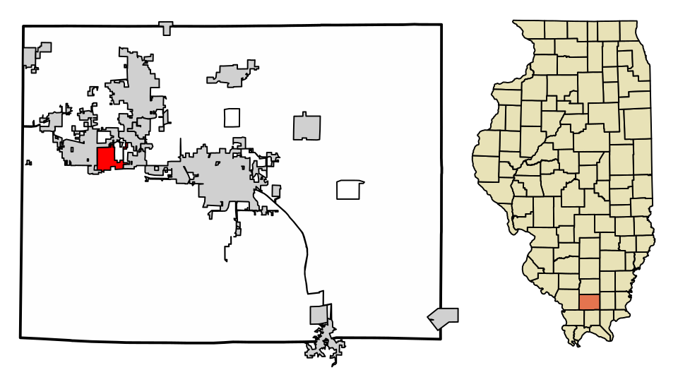 Locator map of Crainville