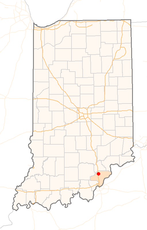 Locator map of Henryville